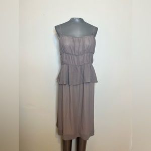 Anthropologie taupe silk dress size 12 NWT